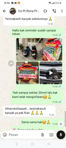 Testimonial Papan Bunga singkawang